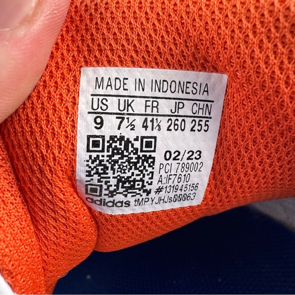 Adidas Superstar Low IF7610 Trainers Womens Cloud White Orange Royal Blue Size 9 - Picture 8 of 8